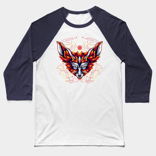 fox cartoon Baseball T-Shirt by SHINIGAMII